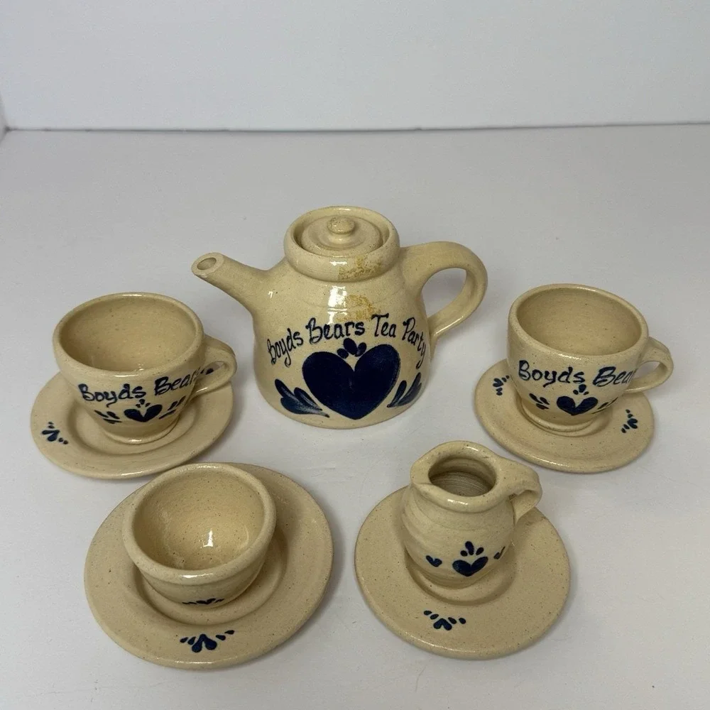 Boyd's Bears Miniature‎ Tea Set. 9 Pieces.